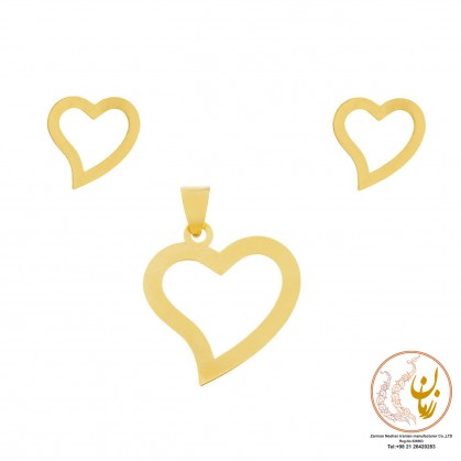 Golden Half Set - Earrings and Pendants - Heart Design-ZMS0191